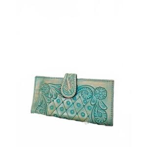 NEW AMERICAN DARLING women's leather wallet in turquoise